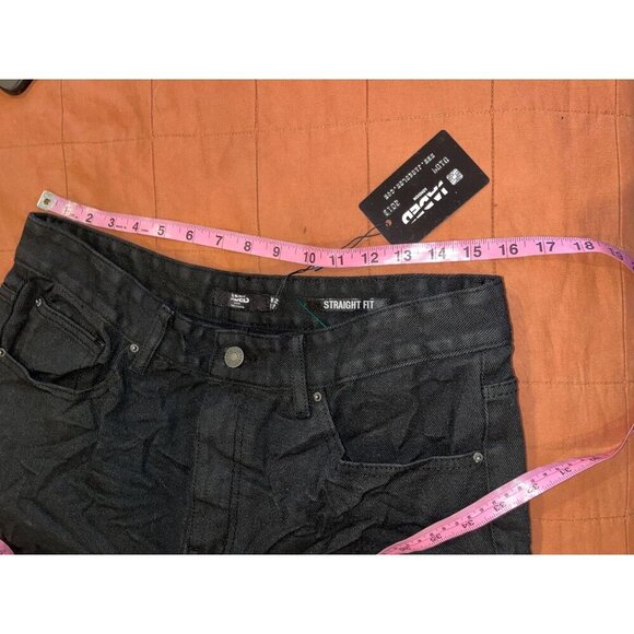 NWT Jaded London Black Coated Stacked  Straight Leg  Jeans Men's Size 32x32 - Picture 7 of 11